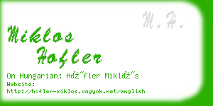 miklos hofler business card